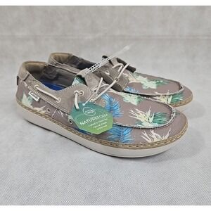 Clarks Shoes Mens Size 7.5 Higley Tie Sand Floral Slip On Boat Womens 9 NEW
